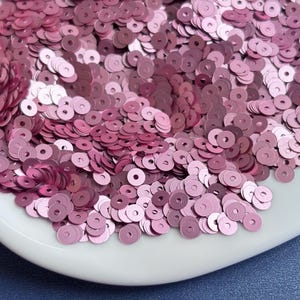 Pailletten (5 gr) 4 mm, plat rond, mat metallic, poederroze kleur, pailletten, losse pailletten voor handborduurwerk, M441