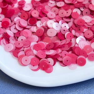 Sequins (5 gr) 6 mm,  Flat Round, Gradient effect, From white to red color, Paillettes, Loose Sequins for hand embroidery, DG005