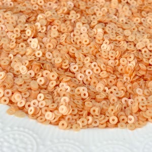 Sequins (5 gr) 3mm, 4 mm,  Flat Round, Porcelain effect, Apricot color, Paillettes, Loose Sequins for hand embroidery, Tiny Sequins, SL02