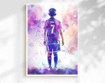 Personalized Football Poster – Boys' Nursery Decor | Jersey with Name & Number | Digital Download, Gift for Little Footballers