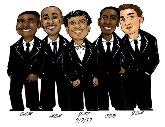 Custom Groomsmen Gift Caricature by Email Digital Cartoon - Etsy Custom Groomsmen Gift Caricature by Email Digital Cartoon - Etsy