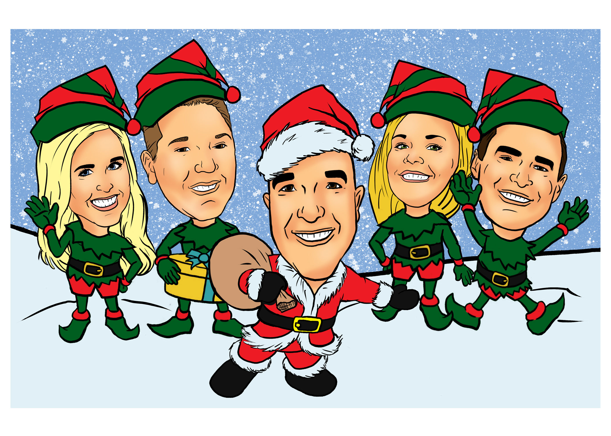 Digital Caricature Custom Christmas card Personalized Etsy