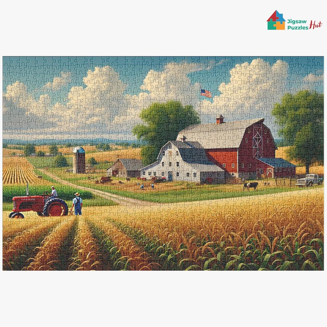 American Farm Jigsaw Puzzle - 1000 Piece Jigsaw Puzzle for Adults - Etsy
