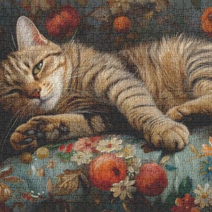 Cat Resting on Couch Jigsaw Puzzle – 1000 Piece Jigsaw Puzzle For Adults