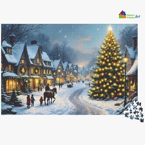 An Evening At Christmas Village Jigsaw Puzzle - 1000 Piece Jigsaw Puzzle For Adults