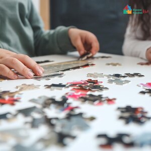 Puzzle 1000 Pezzi Horse Farm: Girasoli E Ranch, Panorama Rurale, Per Adulti