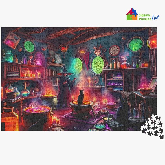 Witch's Potion Lab - Halloween Puzzle - 1000 Piece Puzzle For Adults