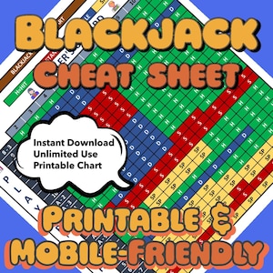 Blackjack Strategy Digital Download – High-Quality Cheat Sheet for Casino Play – Mobile & Printable PDF