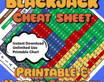 Blackjack Strategy Digital Download – High-Quality Cheat Sheet for Casino Play – Mobile & Printable PDF