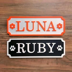 Pet Name Sign – Personalized Dog or Cat Name Plaque for Pet House, Room, Crate, Kennel, or Feeding Area – Name Sign for Dog – Dog House Sign