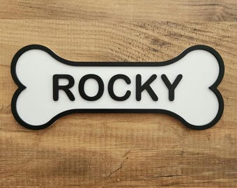 Personalized Dog Bone Name Sign: Custom Pet Plaque
