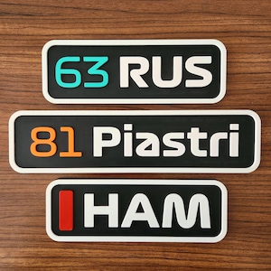 Custom F1 Driver Name Sign – Personalized Formula 1 Wall Art – F1 Driver Number Sign – Formula 1 Decor – F1 Driver Abbreviation Sign