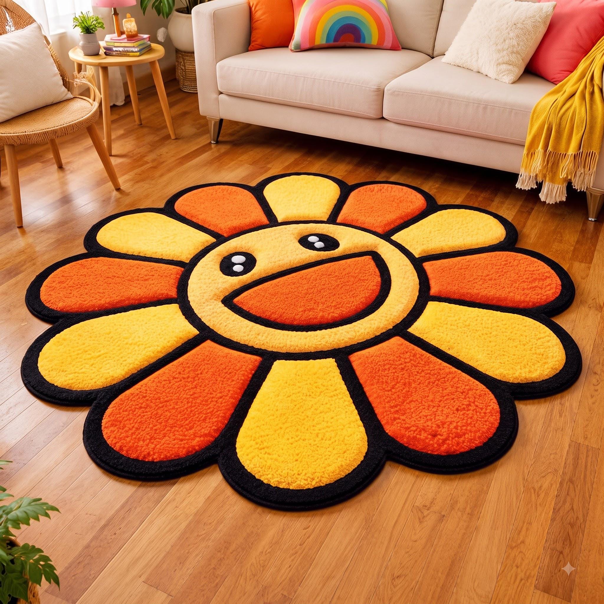 Takashi Murakami Flower Rug - Etsy
