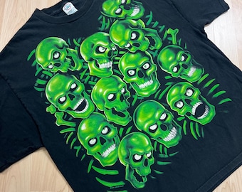 Travis Scott Shirt|liquid Blue Shirt|glow in the Dark Green Skulls