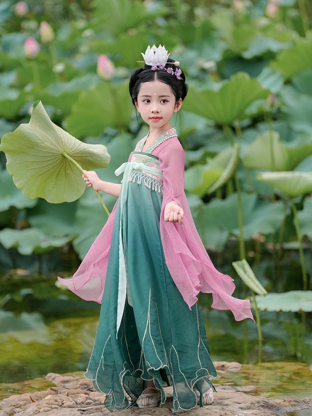 traditional chinese princess dress Sweet Girls Chinese Princess Tutu Dress Hanfu Dress For Party Birthday Gift  (Chinese Size, Please Check The Size Guide *)