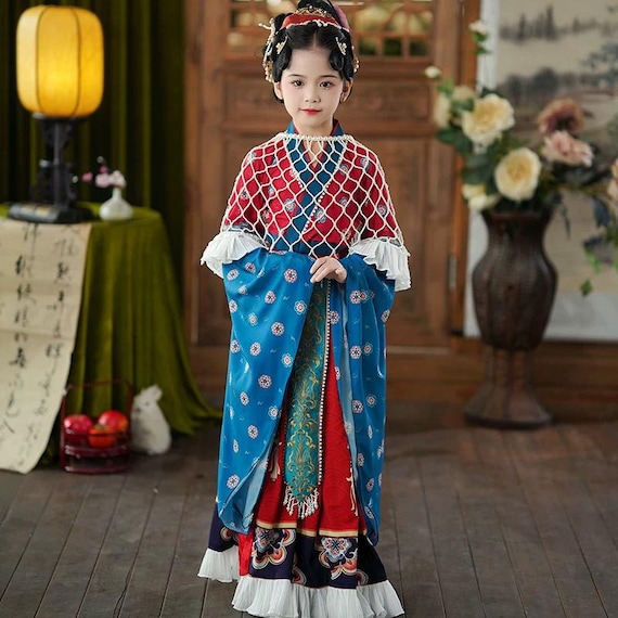 Abito Hanfu, abbigliamento tradizionale cinese per bambini, gonna