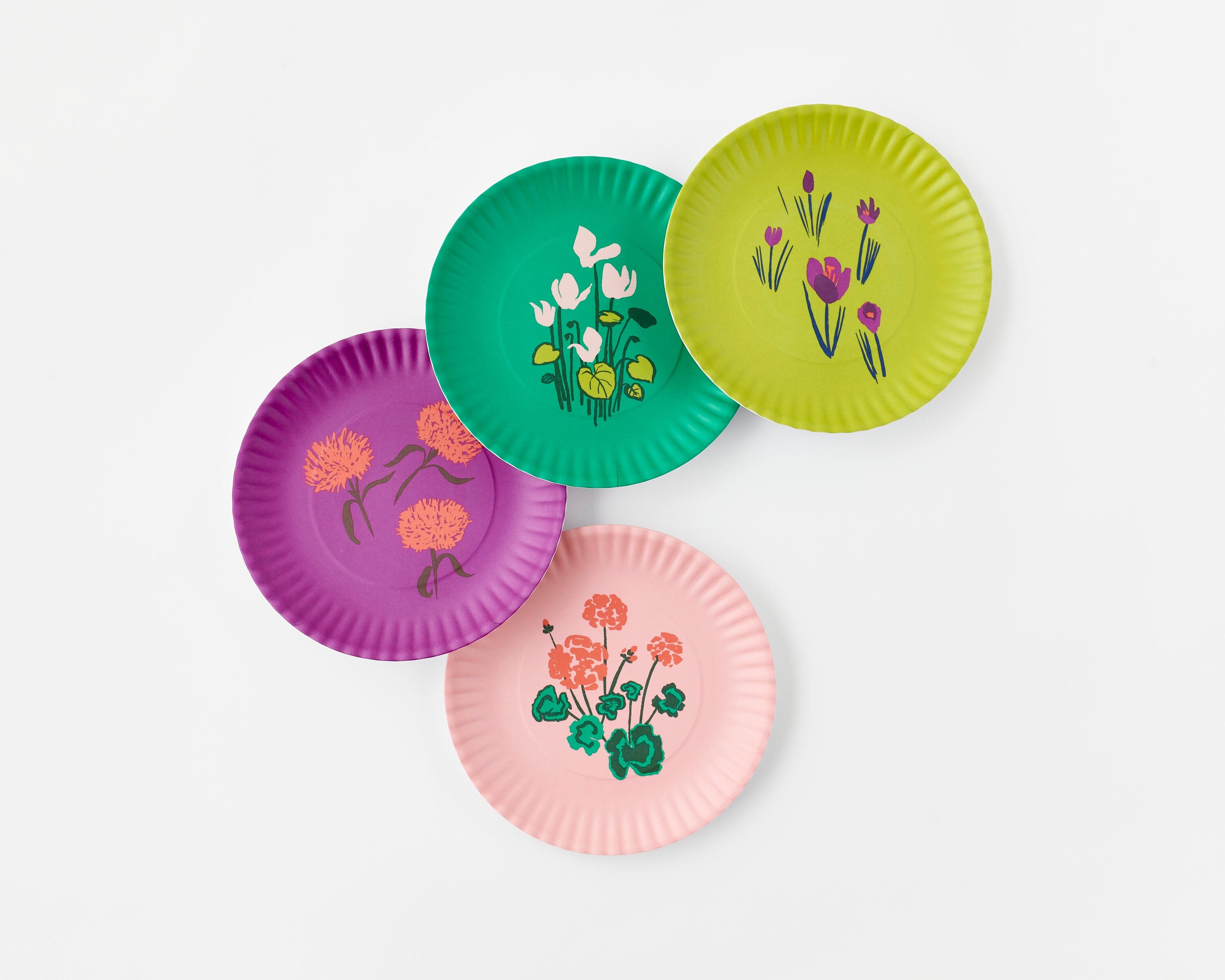 Les Fleurs, Floral Melamine Plate Sets de Misha Zadeh, avec Des Illustrations Au Pinceau Géraniums, 