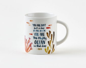 You Are Not Just A Drop In The Ocean Rumi Quote Ceramic Mug by Misha Zadeh