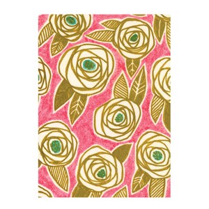 NEW Gold Roses on Pink Note Cards by Seattle Designer Misha Zadeh image 3