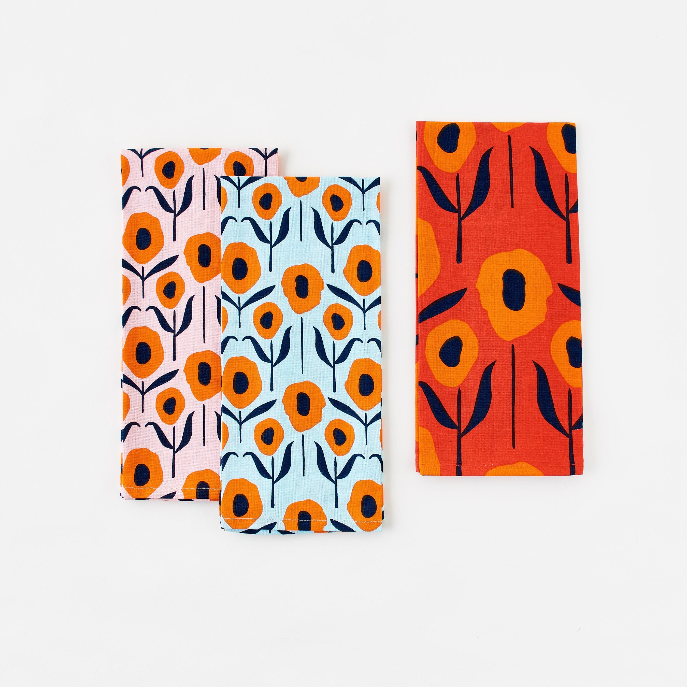 Mod Print Poppy Tea Towel , Style Scandinave