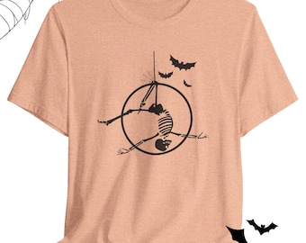 Halloween Skeleton Lyra Aerial Hoop Short Sleeve Tee
