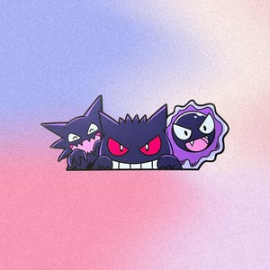Stickers Pokémon Gengar, Sticker jeu Pokémon Go Anime Genera Pikachu Sticker Instagram cool pour voiture, fenêtre, pare-chocs, ordinateur portable, porte