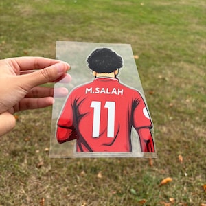 Liverpool Salah Sticker #11 | Mohamed Salah Football Vinyl Decal | Premier League Football Soccer Fan Art | Laptop, Car window peeker
