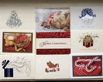 Deluxe Christmas Foil & Glimmering Embossed Greeting Cards, Card Making, Collage, Junk Journaling, Scrapbooking, Paper Crafting, Ephemera