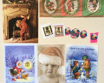 Christmas Kids Ephemera, Greeting Cards, Wrapping Paper, Stickers, Decoupage, Junk Journaling, Scrapbook, Paper Crafting, New & Vintage