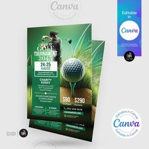 Editable Golf Tournament Flyer Template: Canva Design (Digital File)