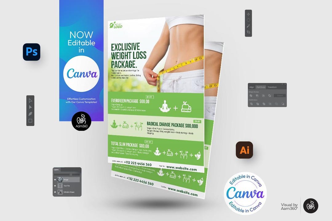 Canva Editable Weight Loss Program Flyer Template | Beauty ...