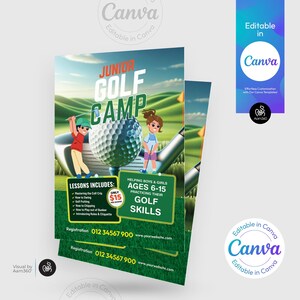 Golf Tournament Flyer Template: Editable Canva Design (Digital File)