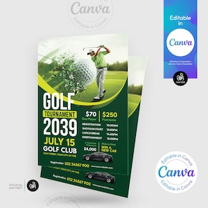 Canva Editable Golf Tournament Flyer Template (Digital File)