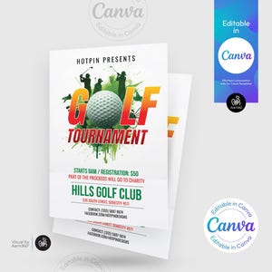 Golf Tournament Flyer Template: Editable Canva Design (Digital File)