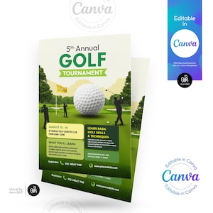 Golf Tournament Flyer Template: Editable Sports Design (Canva)