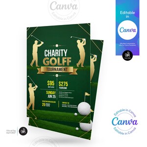 Editable Golf Tournament Flyer Template: Canva Sports Design (Digital File)