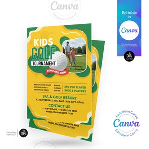 Golf Tournament Flyer Template: Editable Canva Design (Digital File)