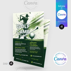 Canva Editable Golf Tournament Flyer Template (Digital File)