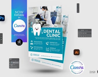 Dental Care Flyer Template: Canva, AI, PSD, DOC (Digital File)