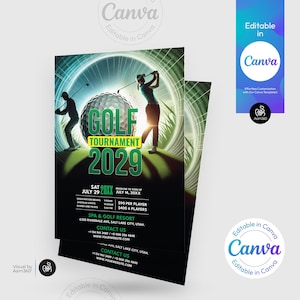 Canva Editable Golf Tournament Flyer Template (Digital File)