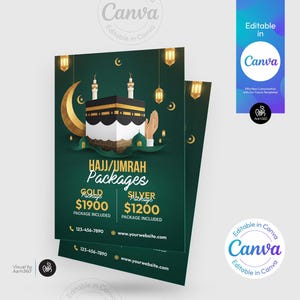 Canva Editable Hajj and Umrah Flyer Template | Hajj & Umrah services | Hajj Promotion | Hajj Package | Digital File | Canva