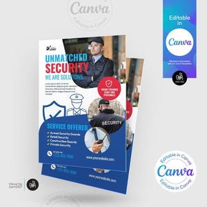 Security Service Flyer Template: Canva, PSD, AI, DOC (Digital File)