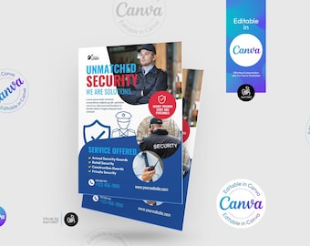Sicherheitsdienst Flyer Vorlage: Canva, PSD, AI, DOC (Digitale Datei)