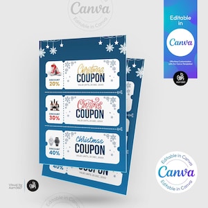 Canva Editável Modelo de Livro de Cupons de Natal | Gif de Última Hora | Vales-presente | Arquivo Digital | Canva