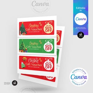 Canva Editável Modelo de Livro de Cupons de Natal | Gif de Última Hora | Vales-presente | Arquivo Digital | Canva