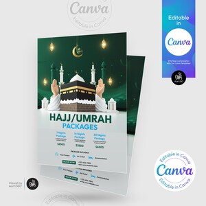 Canva Editable Hajj and Umrah Flyer Template | Hajj & Umrah services | Hajj Promotion | Hajj Package | Digital File | Canva