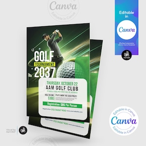Golf Tournament Flyer Template: Editable Canva Design (Digital File)