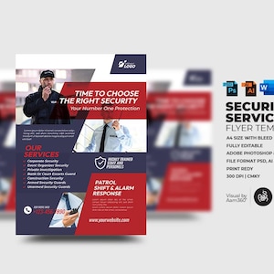 Security Service Flyer Template: Professional PSD, AI, EPS (Digital File)