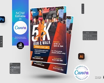 Editable Marathon Flyer Template: 5K Run & Walk Event (digital File) - Etsy