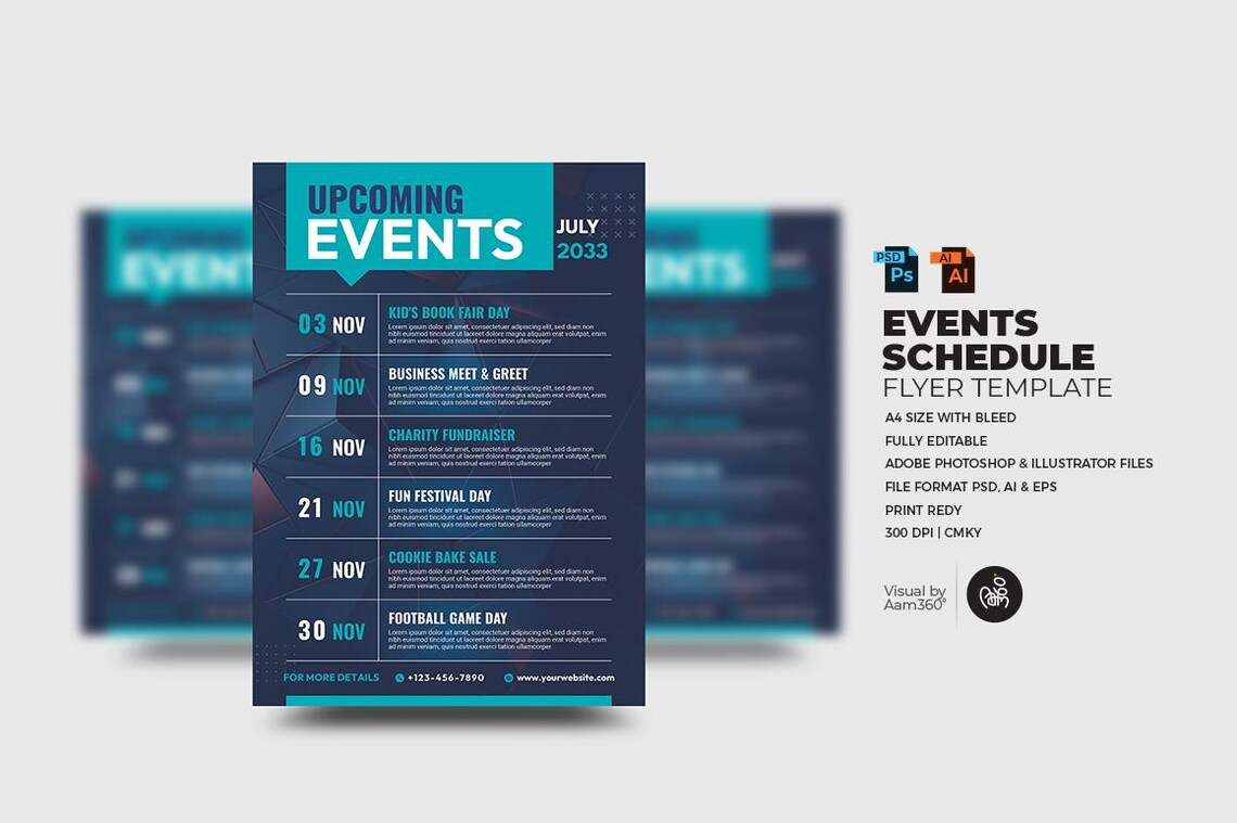 Editable Event Layout Editable Event Schedule Flyer Template: Canva, PSD, AI (digital File ...